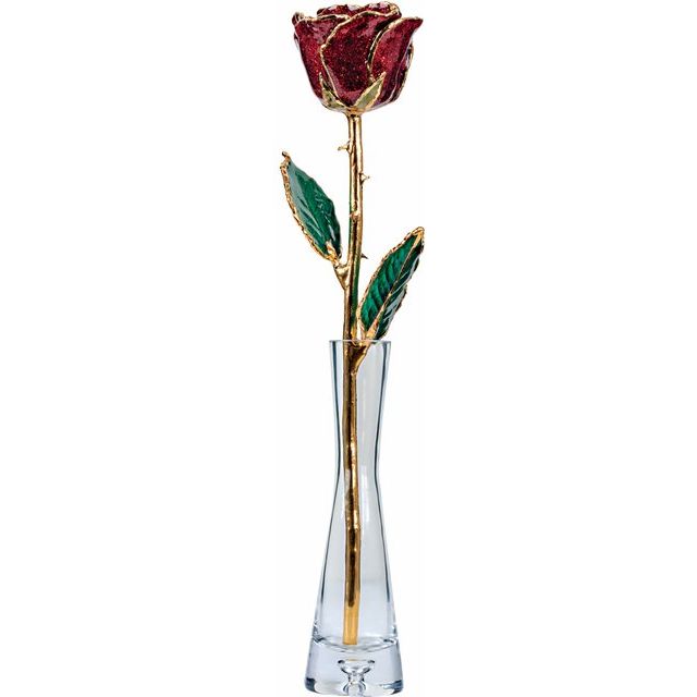 Glass Vase for Lacquer Roses & Flowers- Sparkle & Jade-SparkleAndJade.com 61-9057:100000:T