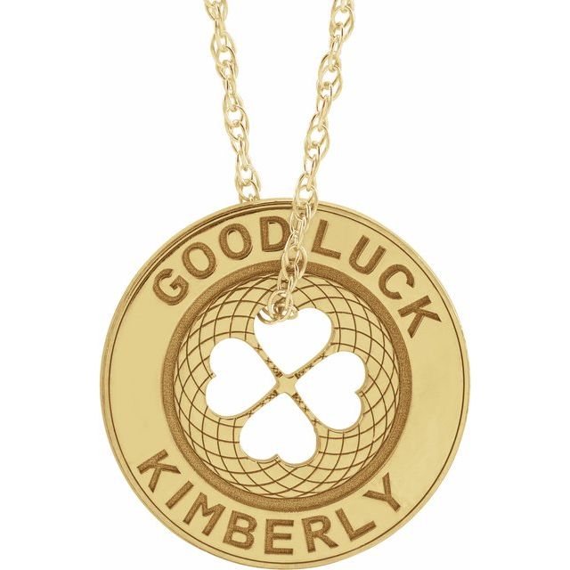 Good Luck Token Necklace with Engraved Name- Sparkle & Jade-SparkleAndJade.com 