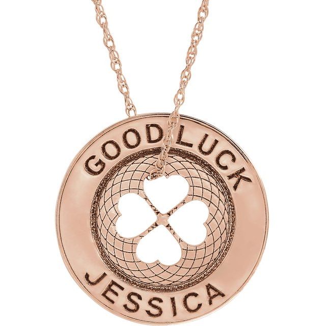 Good Luck Token Necklace with Engraved Name- Sparkle & Jade-SparkleAndJade.com 87246