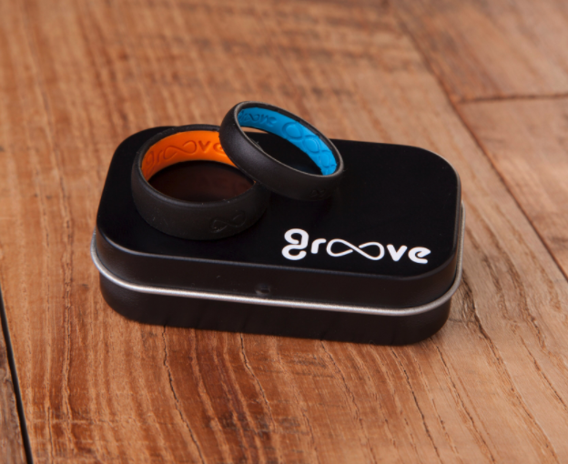 Groove Life Silicone ORIGINAL Ring - Midnight Black / Orange- Sparkle & Jade-SparkleAndJade.com 