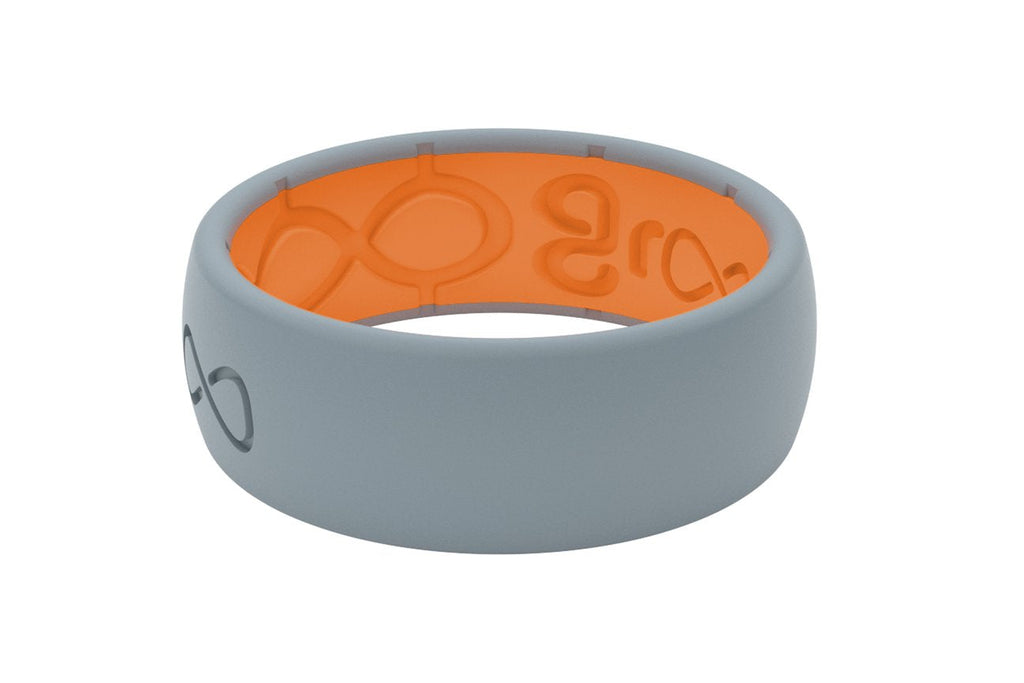 Groove Life Silicone ORIGINAL Ring - Solid Storm Grey / Orange- Sparkle & Jade-SparkleAndJade.com R1-009-10