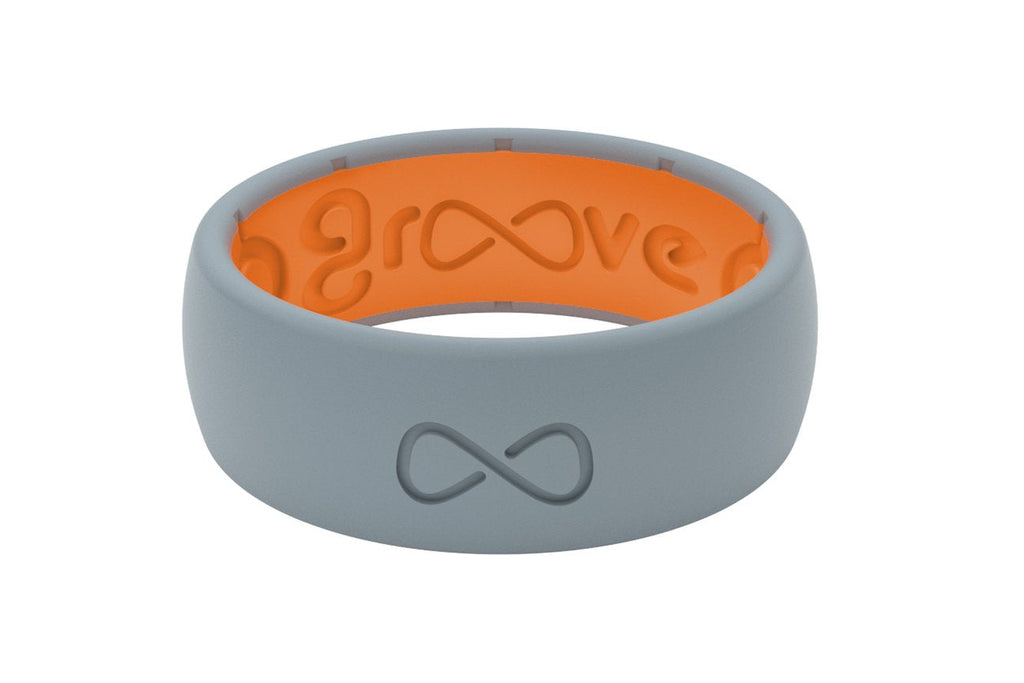 Groove Life Silicone ORIGINAL Ring - Solid Storm Grey / Orange- Sparkle & Jade-SparkleAndJade.com R1-009-10