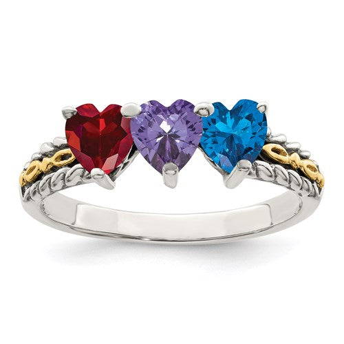 Heart Mother's Family Birthstone Ring- Sparkle & Jade-SparkleAndJade.com QMR16