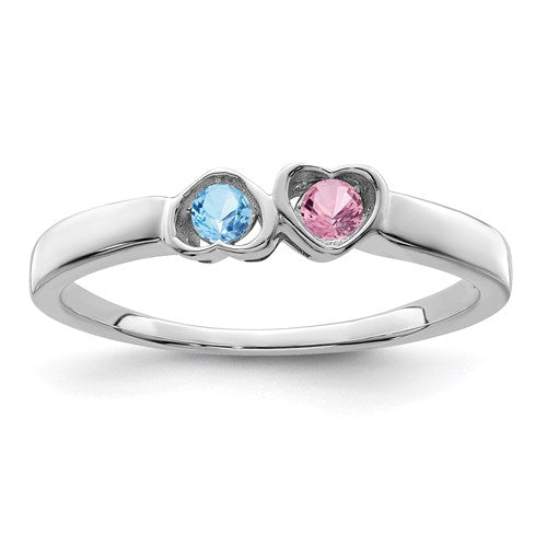 Heart Mother's Family Birthstone Ring- Sparkle & Jade-SparkleAndJade.com XMR85/2SS