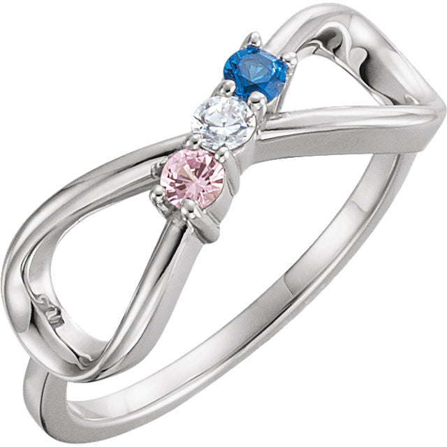 Classic Infinity Mother's Family Birthstone Ring- Sparkle & Jade-SparkleAndJade.com 71679