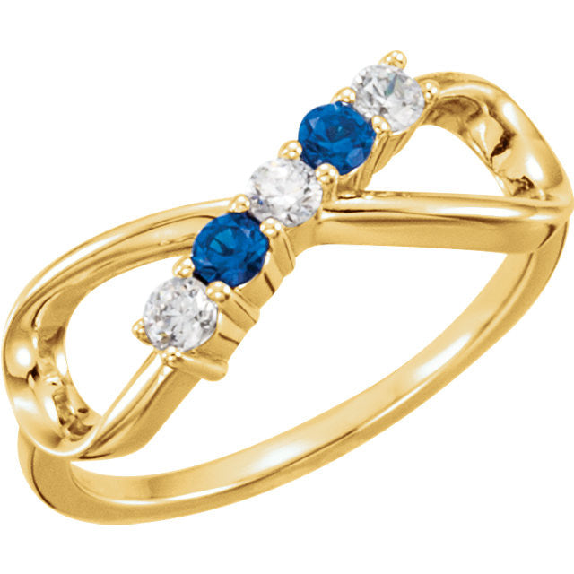 Classic Infinity Mother's Family Birthstone Ring- Sparkle & Jade-SparkleAndJade.com 71679