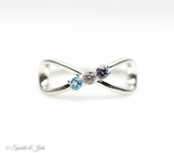 Classic Infinity Mother's Family Birthstone Ring- Sparkle & Jade-SparkleAndJade.com 