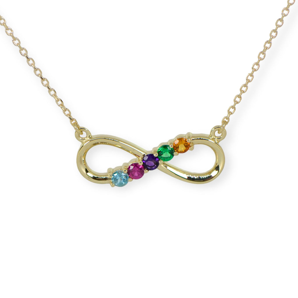 Infinity Mother's Family Birthstone Station Pendant Necklace- Sparkle & Jade-SparkleAndJade.com 