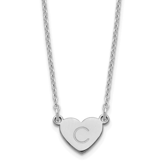Initial Heart Necklace- Sparkle & Jade-SparkleAndJade.com XNA1347SS