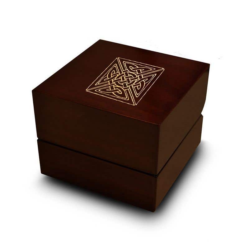Intricate Celtic Knot Engraved Wood Ring Box Chocolate Dark Wood Personalized Wooden Wedding Ring Box- Sparkle & Jade-SparkleAndJade.com EWWB-3290