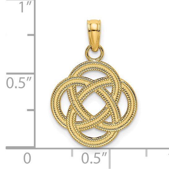 14k Gold Small Celtic Eternity Knot Circle Charm Pendant- Sparkle & Jade-SparkleAndJade.com K7214