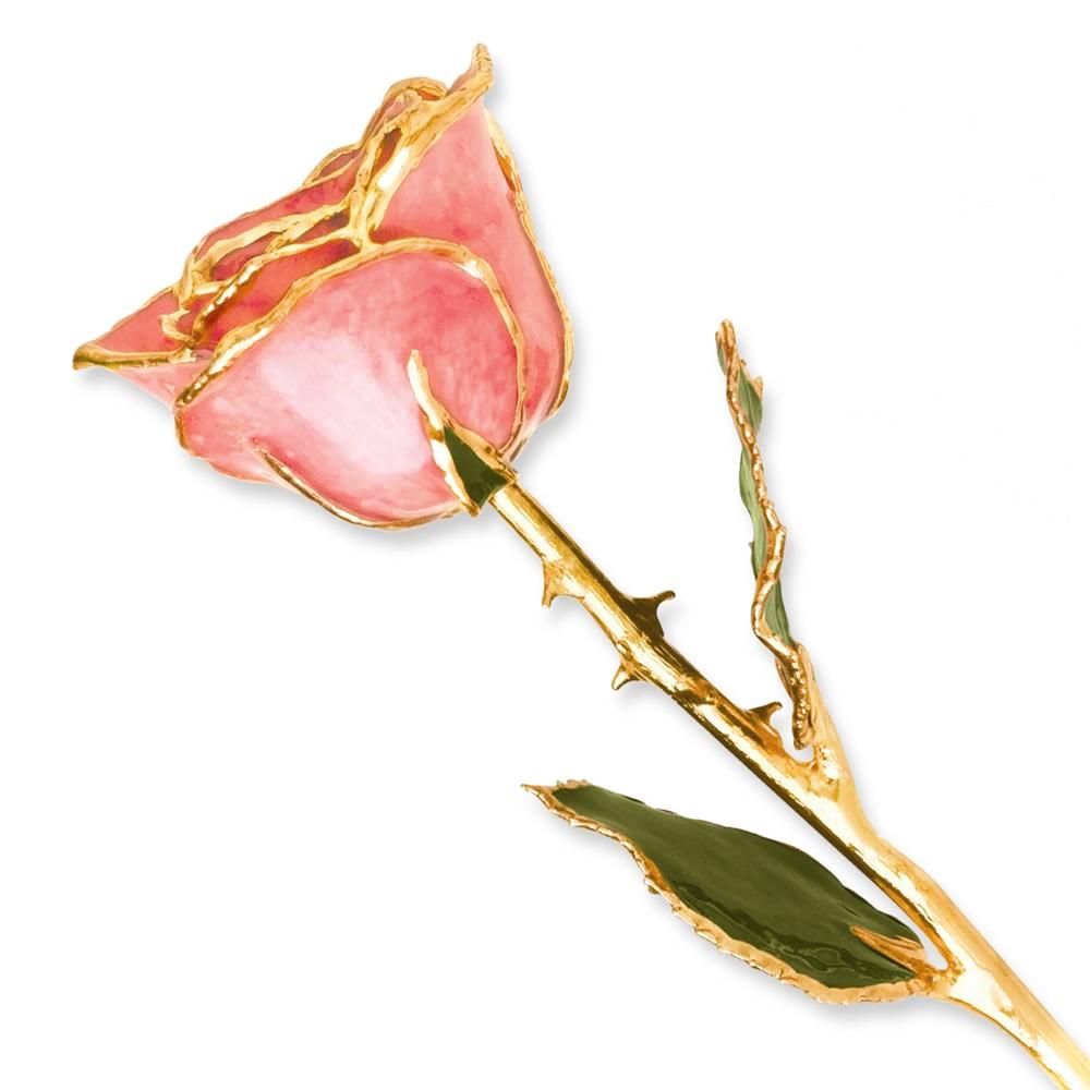 Lacquer Dipped 24k Gold Trim Pink Real Rose- Sparkle & Jade-SparkleAndJade.com GP9339 700PB