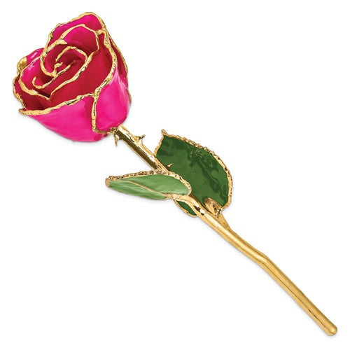 Lacquer Dipped Gold Trim Lilac Pink Real Rose- Sparkle & Jade-SparkleAndJade.com GP9344