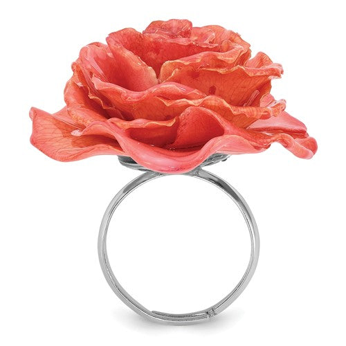 Lacquer Dipped Pink Real Rose Adjustable Ring- Sparkle & Jade-SparkleAndJade.com BF1326