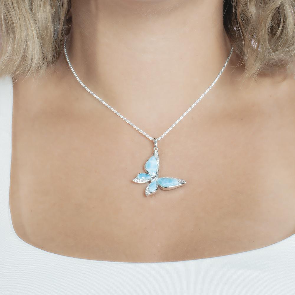 Larimar Butterfly Pendant- Sparkle & Jade-SparkleAndJade.com 631-81-01