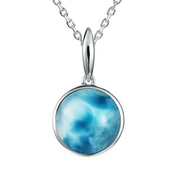 Larimar Circle Pendant- Sparkle & Jade-SparkleAndJade.com 380-81-01