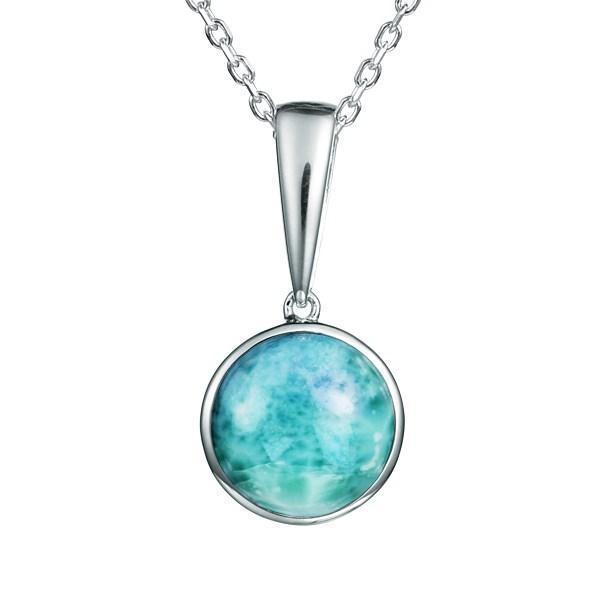 Larimar Circle Pendant- Sparkle & Jade-SparkleAndJade.com 380-81-03