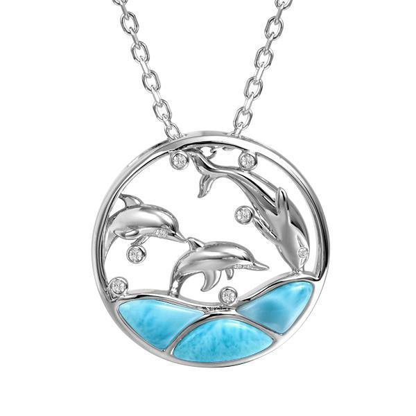 Larimar Dolphin Cove Pendant- Sparkle & Jade-SparkleAndJade.com 757-81-01