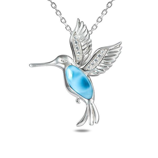 Larimar Flying Hummingbird Pendant- Sparkle & Jade-SparkleAndJade.com 886-81-01