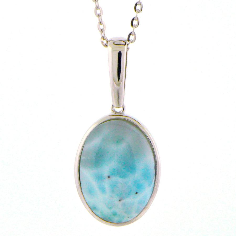 Larimar Full Moon Oval Pendant- Sparkle & Jade-SparkleAndJade.com 379-81-02