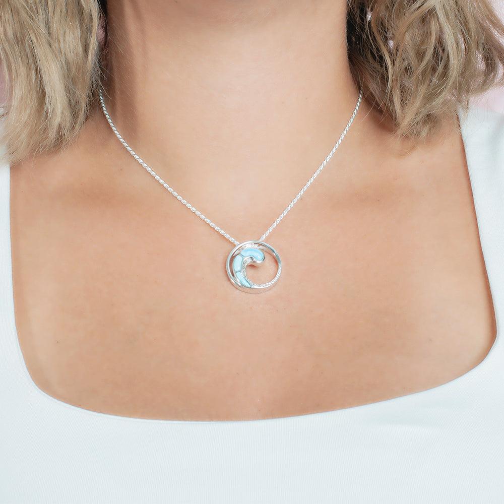 Larimar High Tide Pendant- Sparkle & Jade-SparkleAndJade.com 