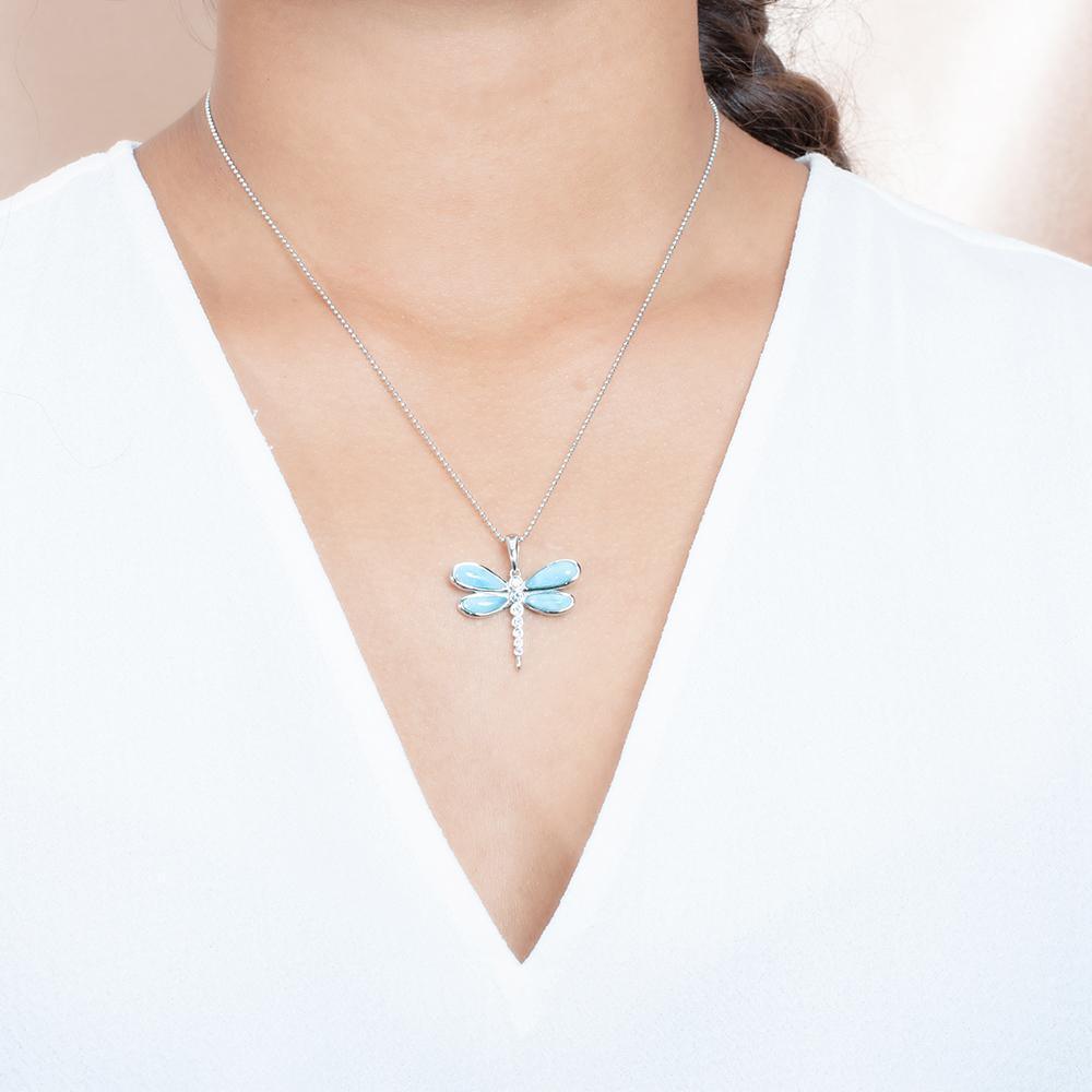 Larimar Island Dragonfly Pendant- Sparkle & Jade-SparkleAndJade.com 889-81-01