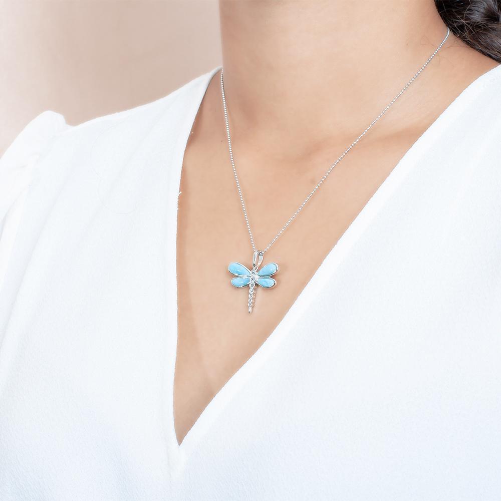 Larimar Island Dragonfly Pendant- Sparkle & Jade-SparkleAndJade.com 889-81-01