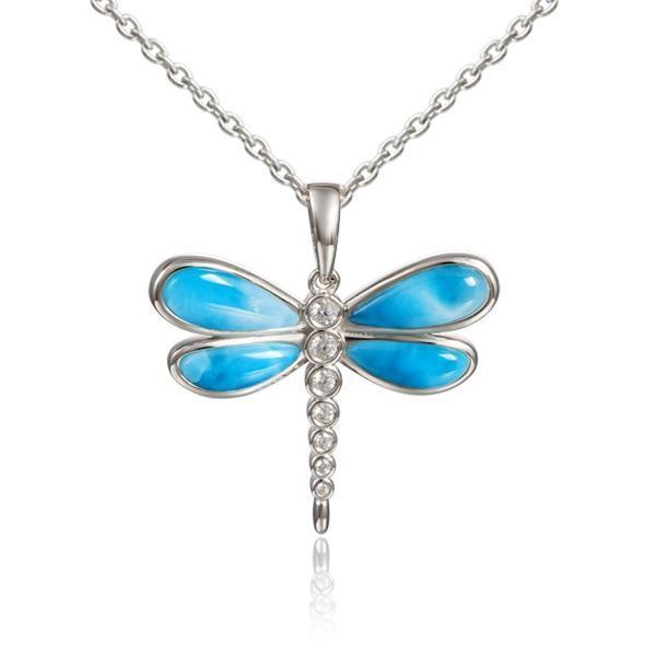 Larimar Island Dragonfly Pendant- Sparkle & Jade-SparkleAndJade.com 889-81-01