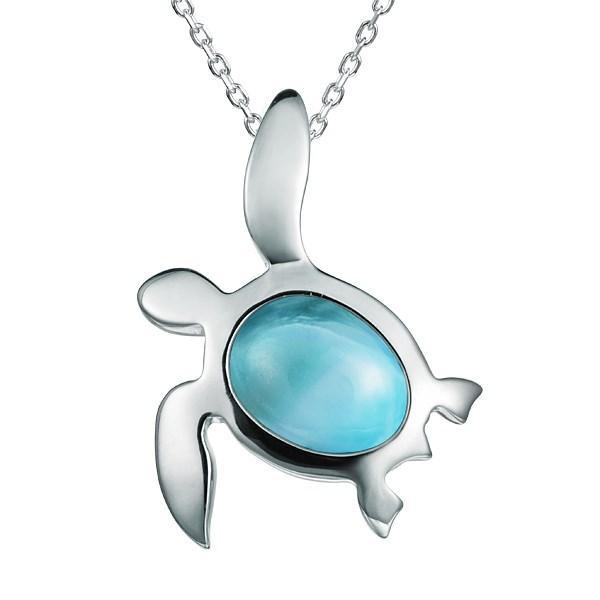 Larimar Kona Honu Pendant- Sparkle & Jade-SparkleAndJade.com 061-81-01