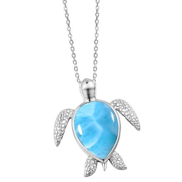 Larimar Lanikai Honu Turtle Pendant- Sparkle & Jade-SparkleAndJade.com 574-81-01