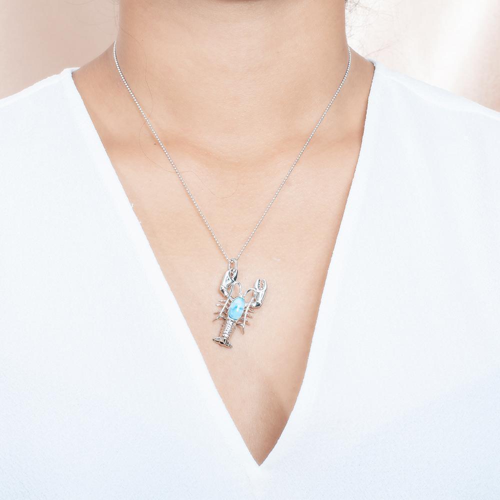 Larimar Lobster Pendant- Sparkle & Jade-SparkleAndJade.com 817-81-01