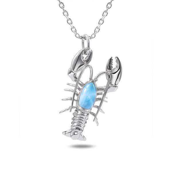 Larimar Lobster Pendant- Sparkle & Jade-SparkleAndJade.com 817-81-01