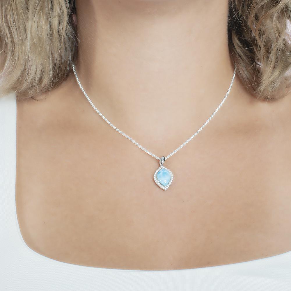 Larimar Mandorla Pendant- Sparkle & Jade-SparkleAndJade.com 748-81-01