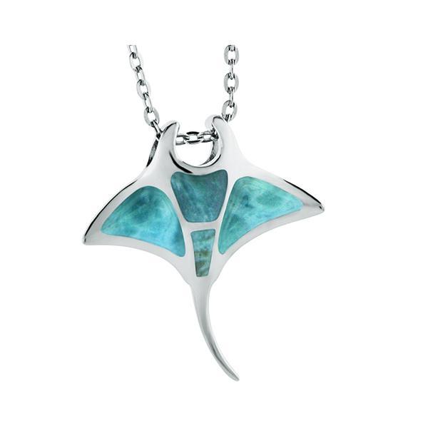 Larimar Manta Ray Pendant- Sparkle & Jade-SparkleAndJade.com 050-81-01