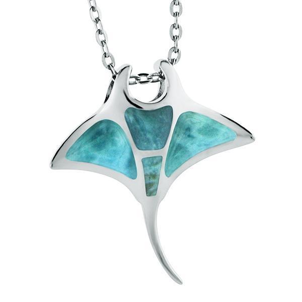 Larimar Manta Ray Pendant- Sparkle & Jade-SparkleAndJade.com 050-81-02