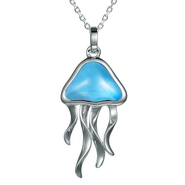 Larimar Moon Jellyfish Pendant- Sparkle & Jade-SparkleAndJade.com 027-81-01