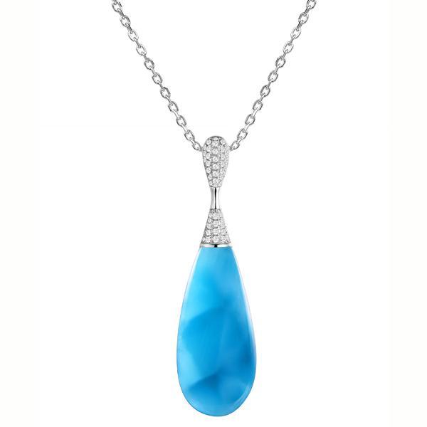 Larimar Nouveau Teardrop Pendant- Sparkle & Jade-SparkleAndJade.com 650-81-01