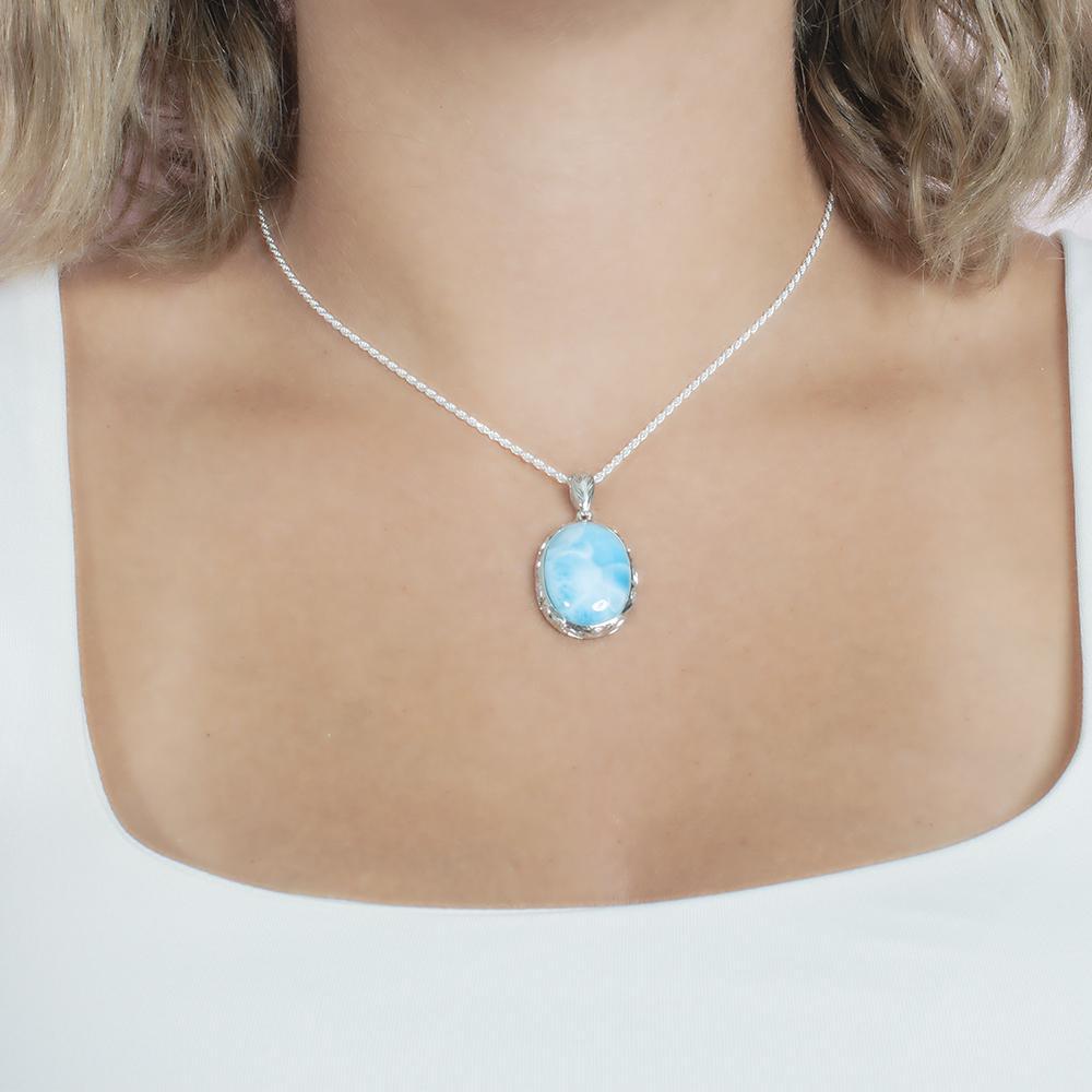 Larimar Ocean Reflection Pendant- Sparkle & Jade-SparkleAndJade.com 733-81-01