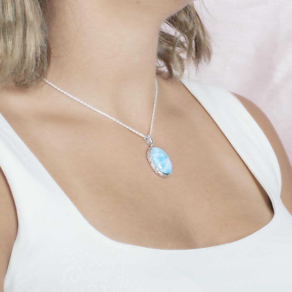 Larimar Ocean Reflection Pendant- Sparkle & Jade-SparkleAndJade.com 733-81-01