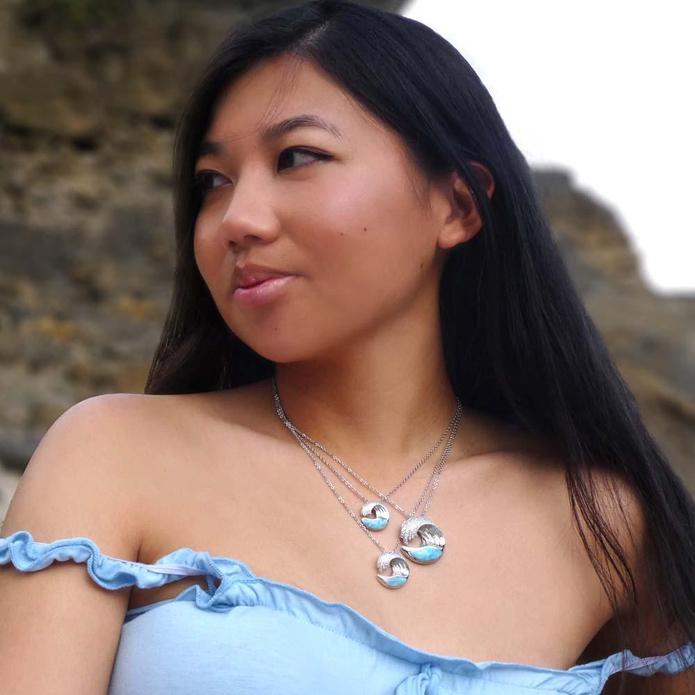 Larimar Ocean Wave Pendant by Alamea- Sparkle & Jade-SparkleAndJade.com 