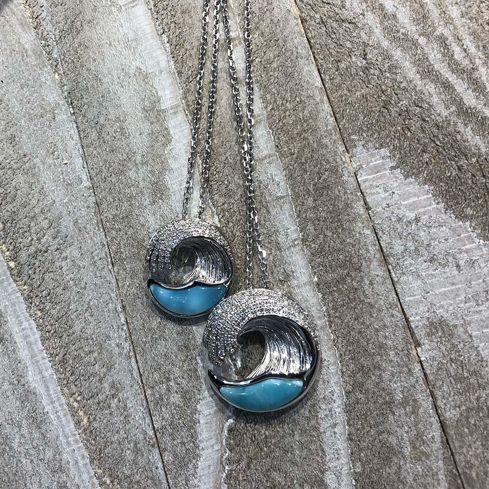 Larimar Ocean Wave Pendant by Alamea- Sparkle & Jade-SparkleAndJade.com 