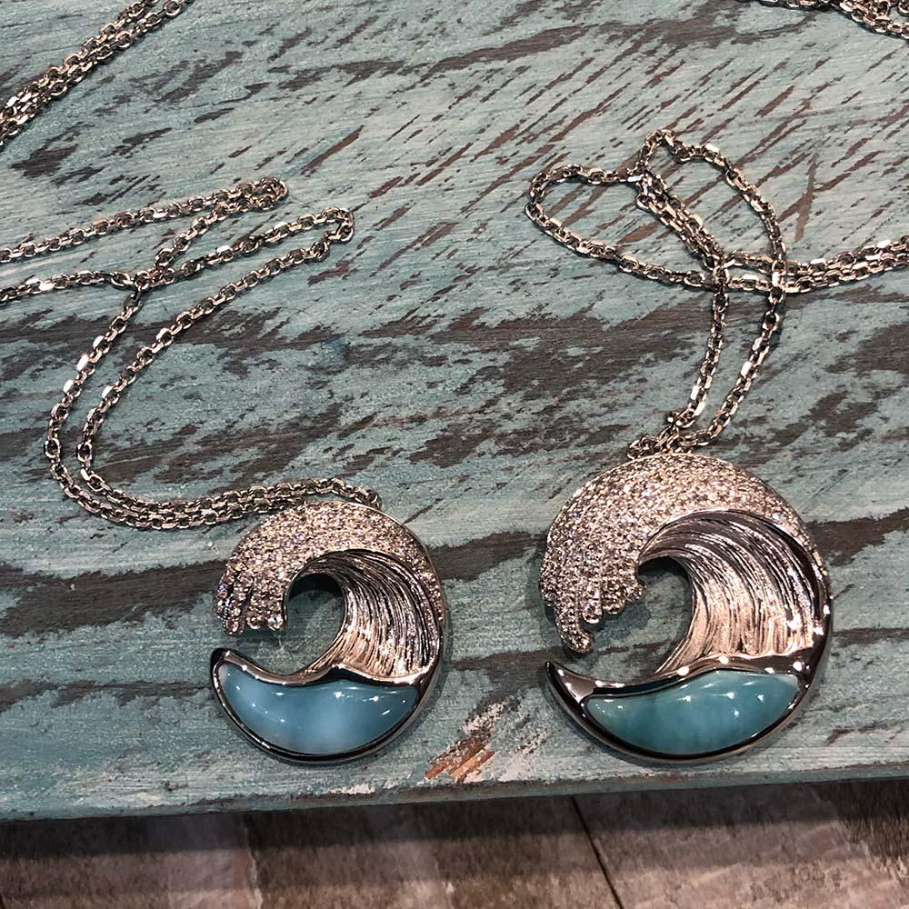 Larimar Ocean Wave Pendant by Alamea- Sparkle & Jade-SparkleAndJade.com 