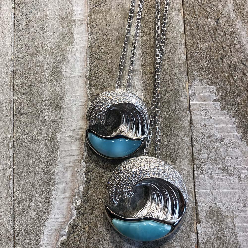 Larimar Ocean Wave Pendant by Alamea- Sparkle & Jade-SparkleAndJade.com 