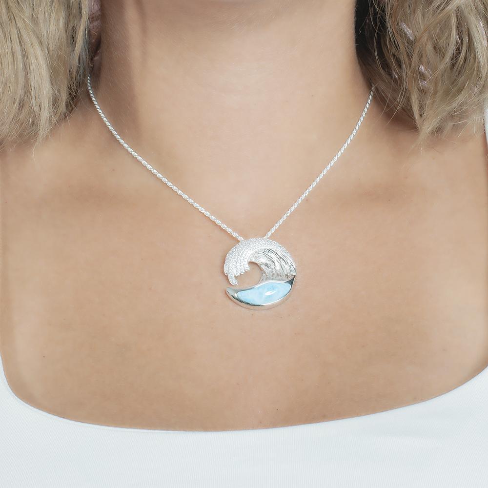 Larimar Ocean Wave Pendant by Alamea- Sparkle & Jade-SparkleAndJade.com 