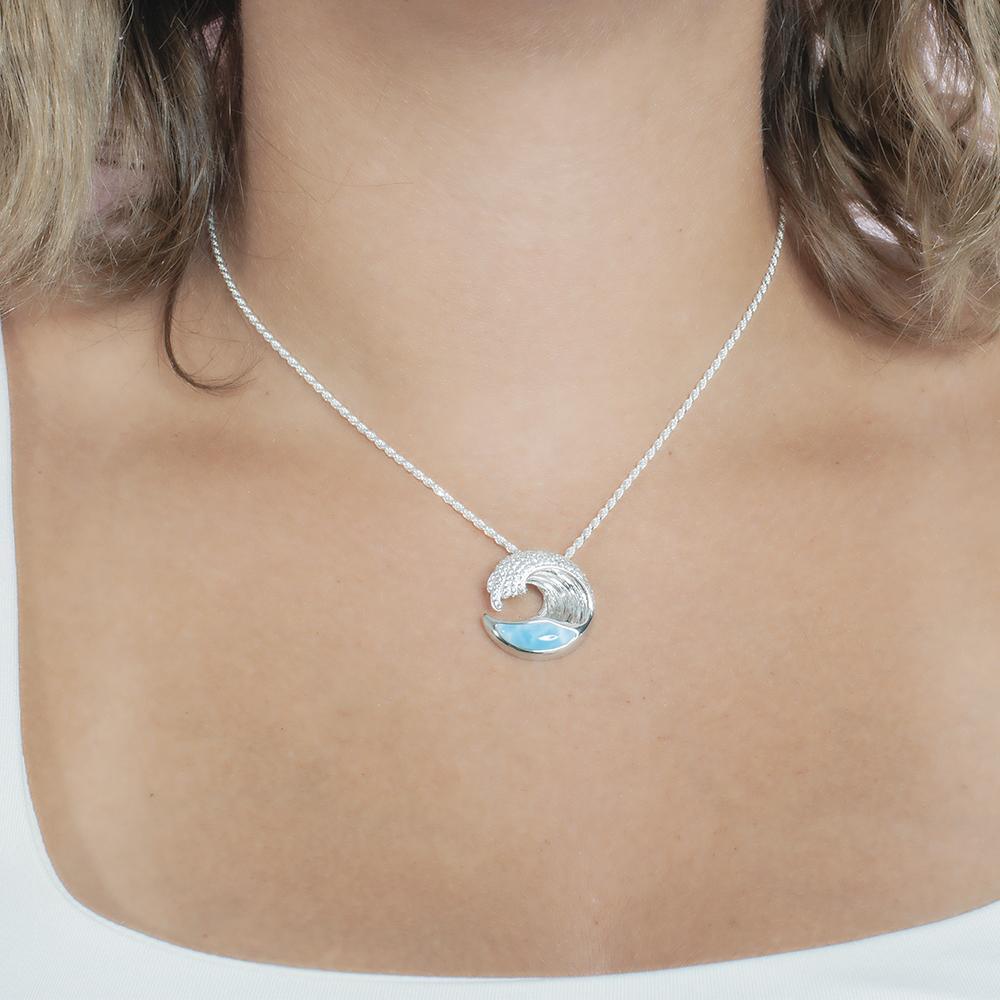 Larimar Ocean Wave Pendant by Alamea- Sparkle & Jade-SparkleAndJade.com 