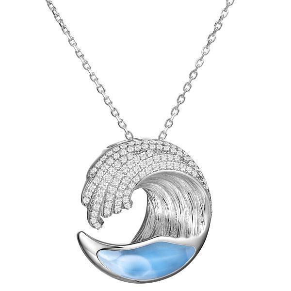 Larimar Ocean Wave Pendant by Alamea- Sparkle & Jade-SparkleAndJade.com 