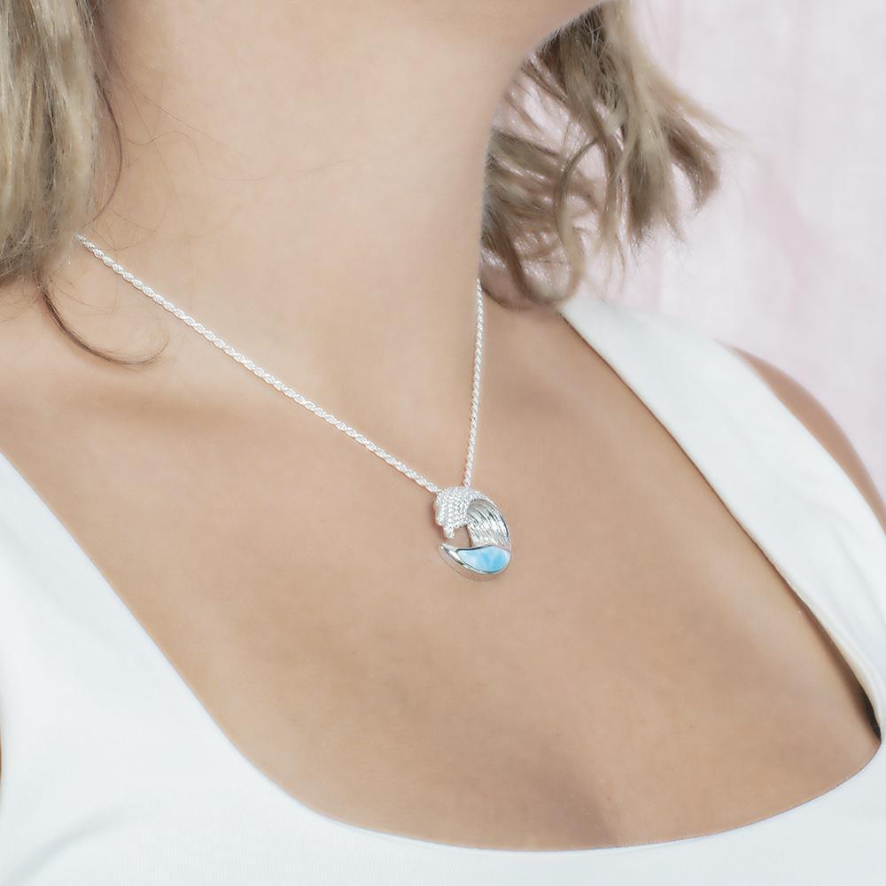 Larimar Ocean Wave Pendant by Alamea- Sparkle & Jade-SparkleAndJade.com 