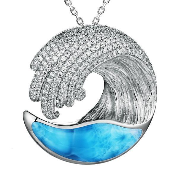 Larimar Ocean Wave Pendant by Alamea- Sparkle & Jade-SparkleAndJade.com 