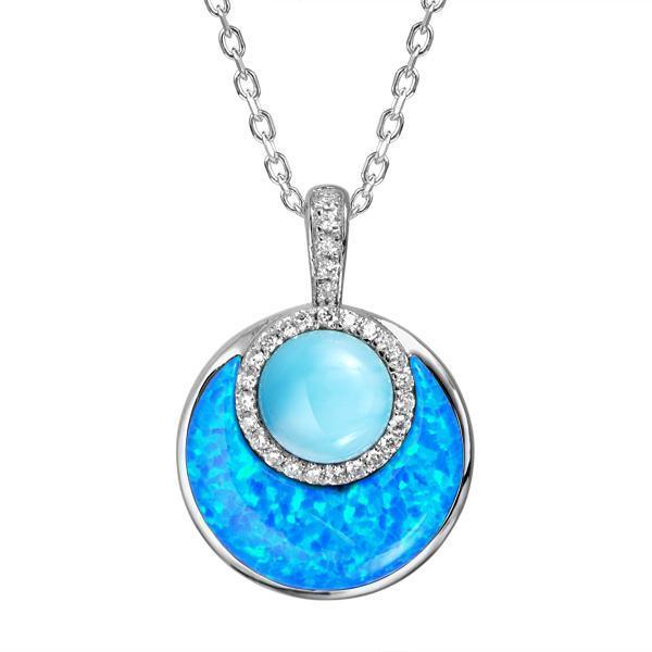 Larimar & Opal Radiant Glow Pendant- Sparkle & Jade-SparkleAndJade.com 744-81-01