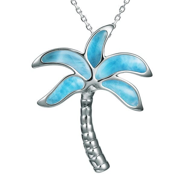 Larimar Palm Tree Pendant- Sparkle & Jade-SparkleAndJade.com 